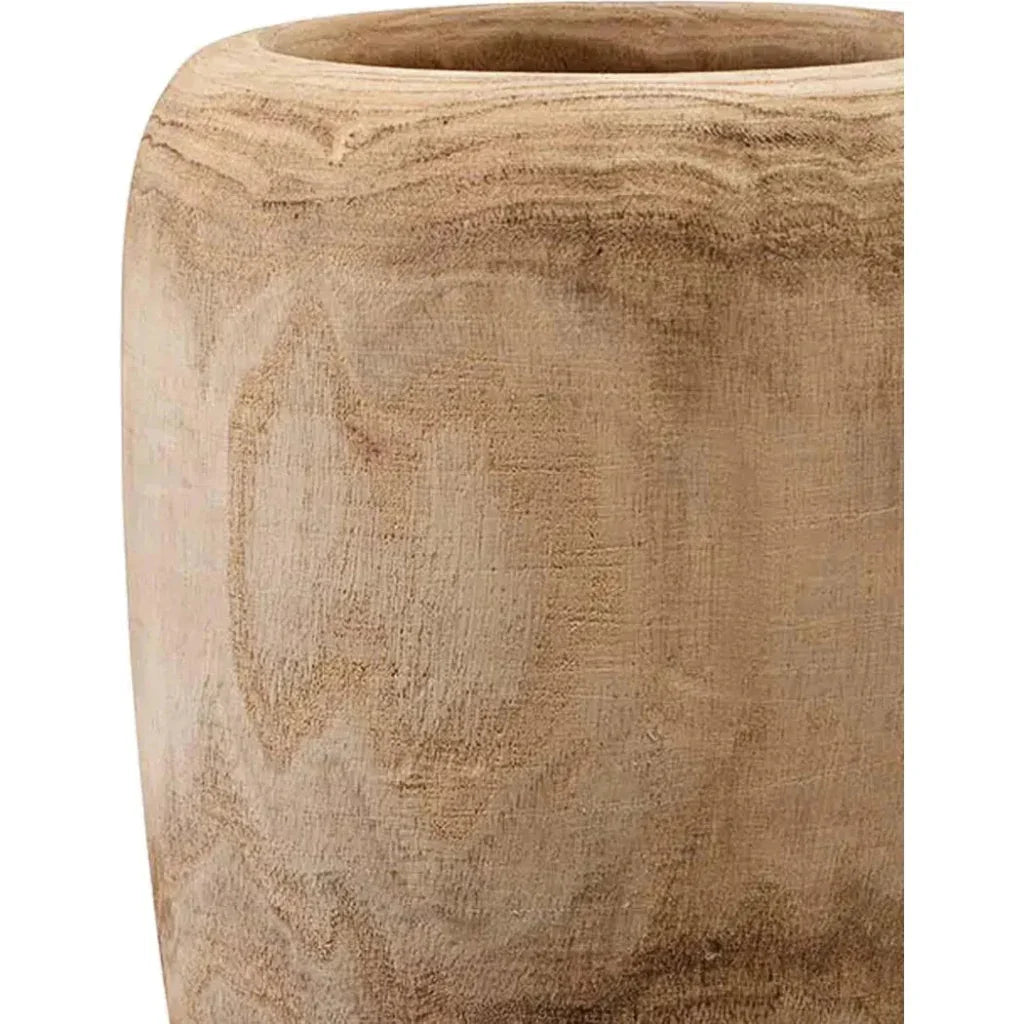 Brown Paulownia Wood Ojai Wooden Vase - LOOMLAN - Jamie Young - Vases & Jars