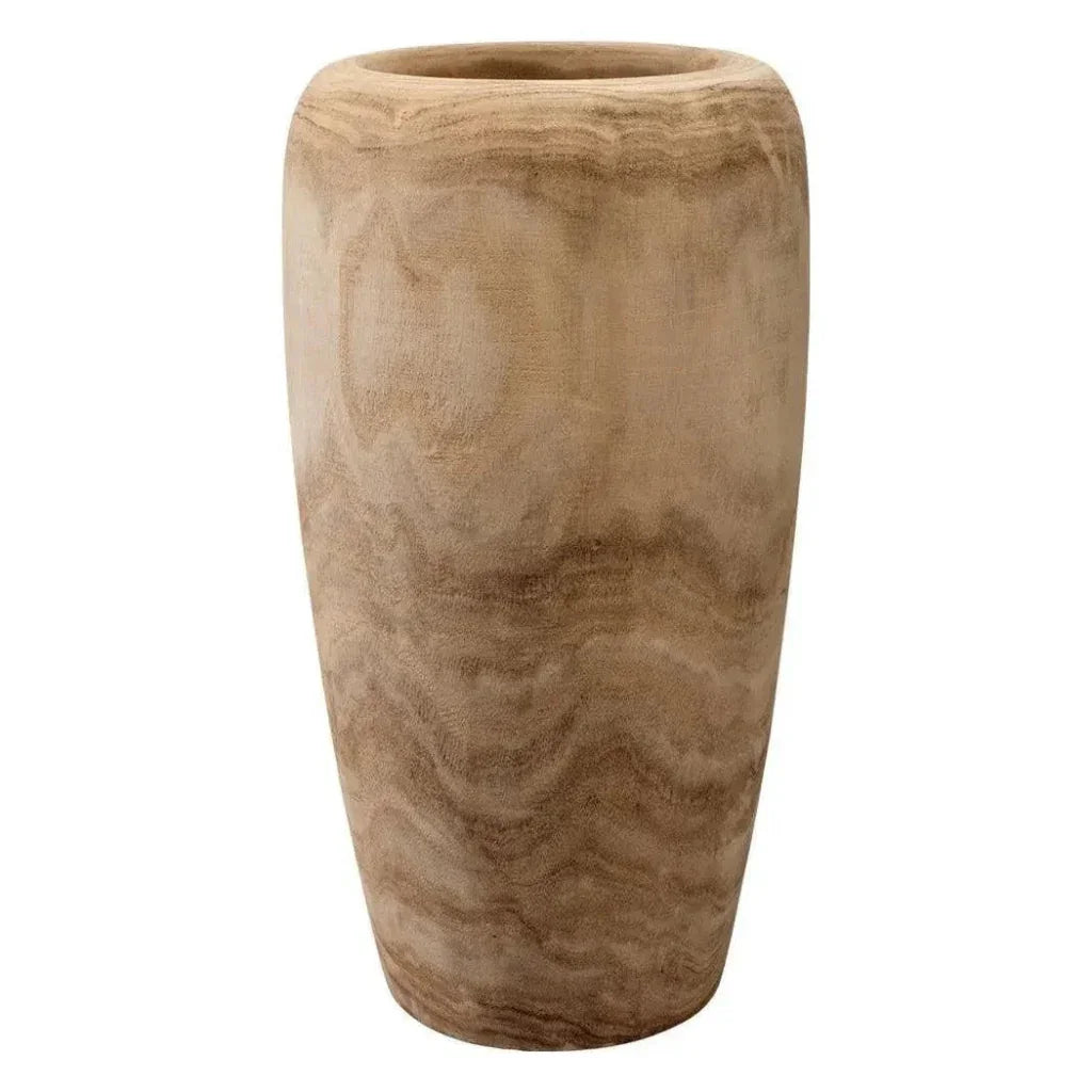 Brown Paulownia Wood Ojai Wooden Vase - LOOMLAN - Jamie Young - Vases & Jars