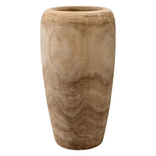 Brown Paulownia Wood Ojai Wooden Vase - LOOMLAN - Jamie Young - Vases & Jars