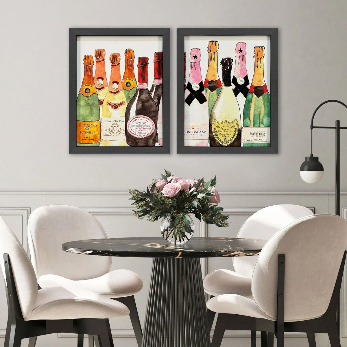 Bubbly Glass Front Multi Framed Wall Art 2PC -- view 2