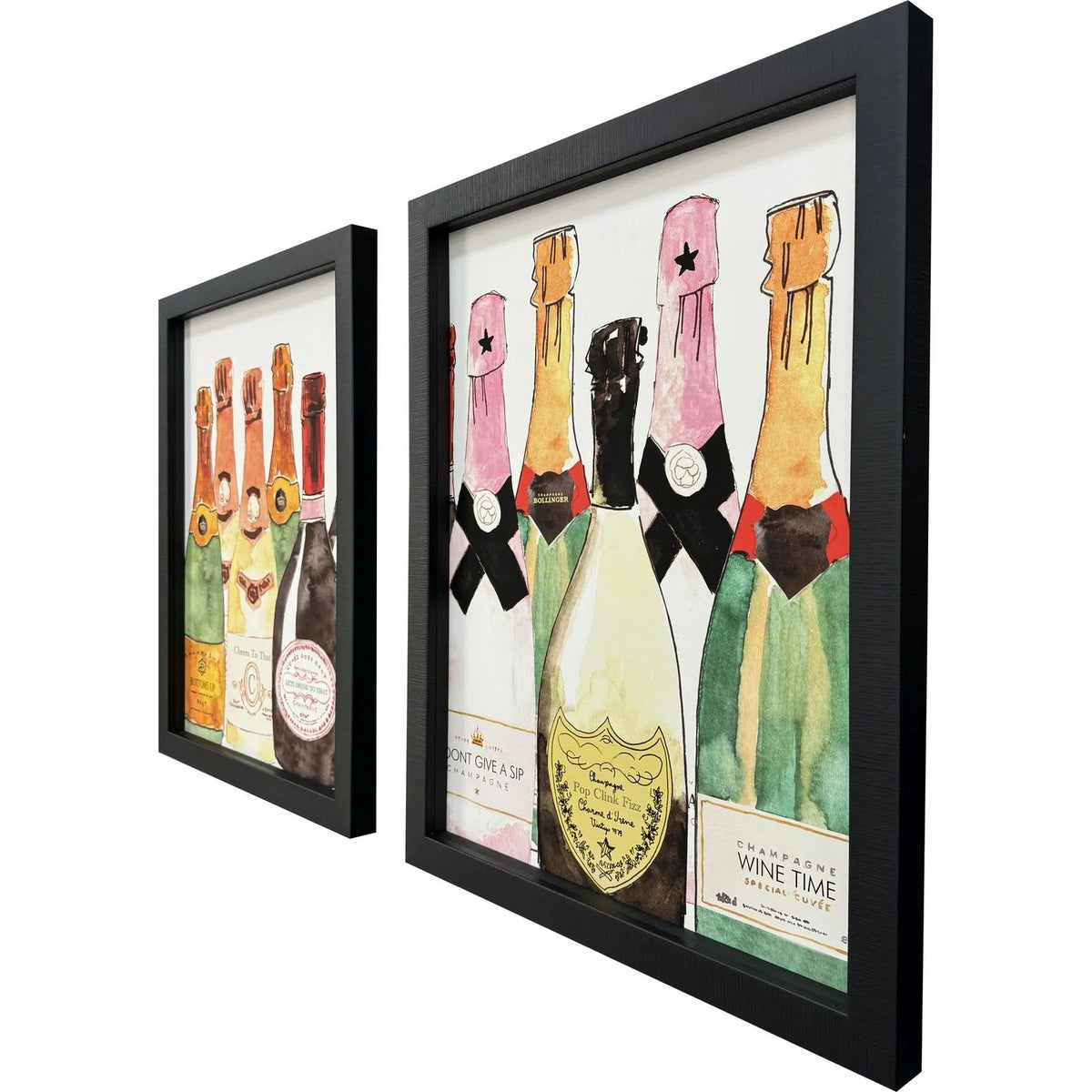 Bubbly Glass Front Multi Framed Wall Art 2PC -- view 3