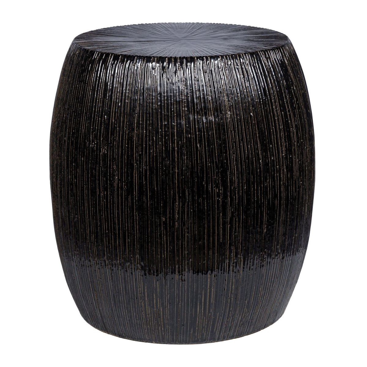 Seasonal Living Bud Stool/Accent Table - Black Outdoor End Table