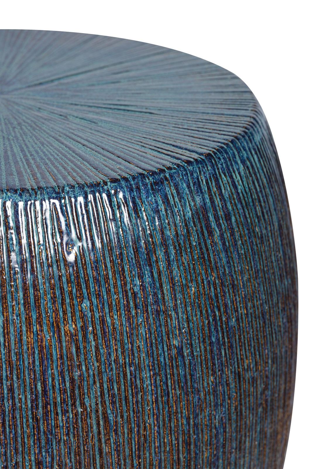 Seasonal Living Bud Stool/Accent Table - Blue Outdoor End Table