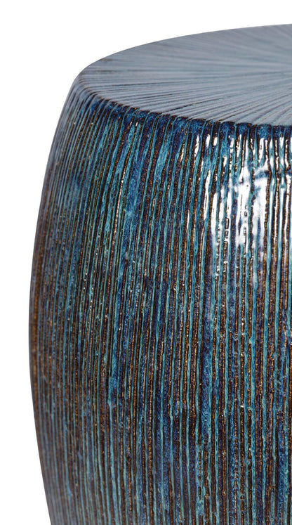 Seasonal Living Bud Stool/Accent Table - Blue Outdoor End Table