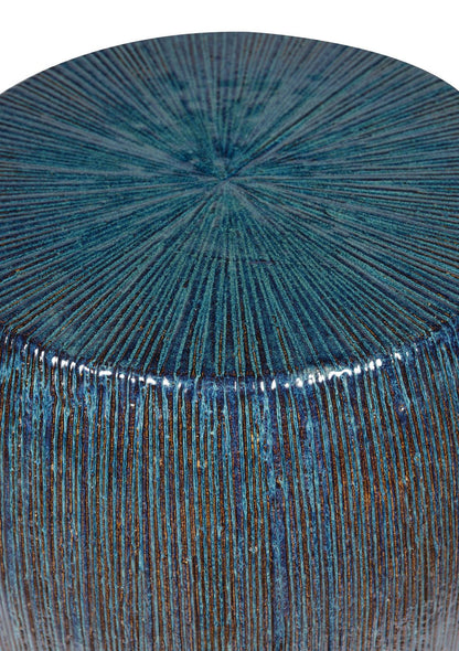 Seasonal Living Bud Stool/Accent Table - Blue Outdoor End Table
