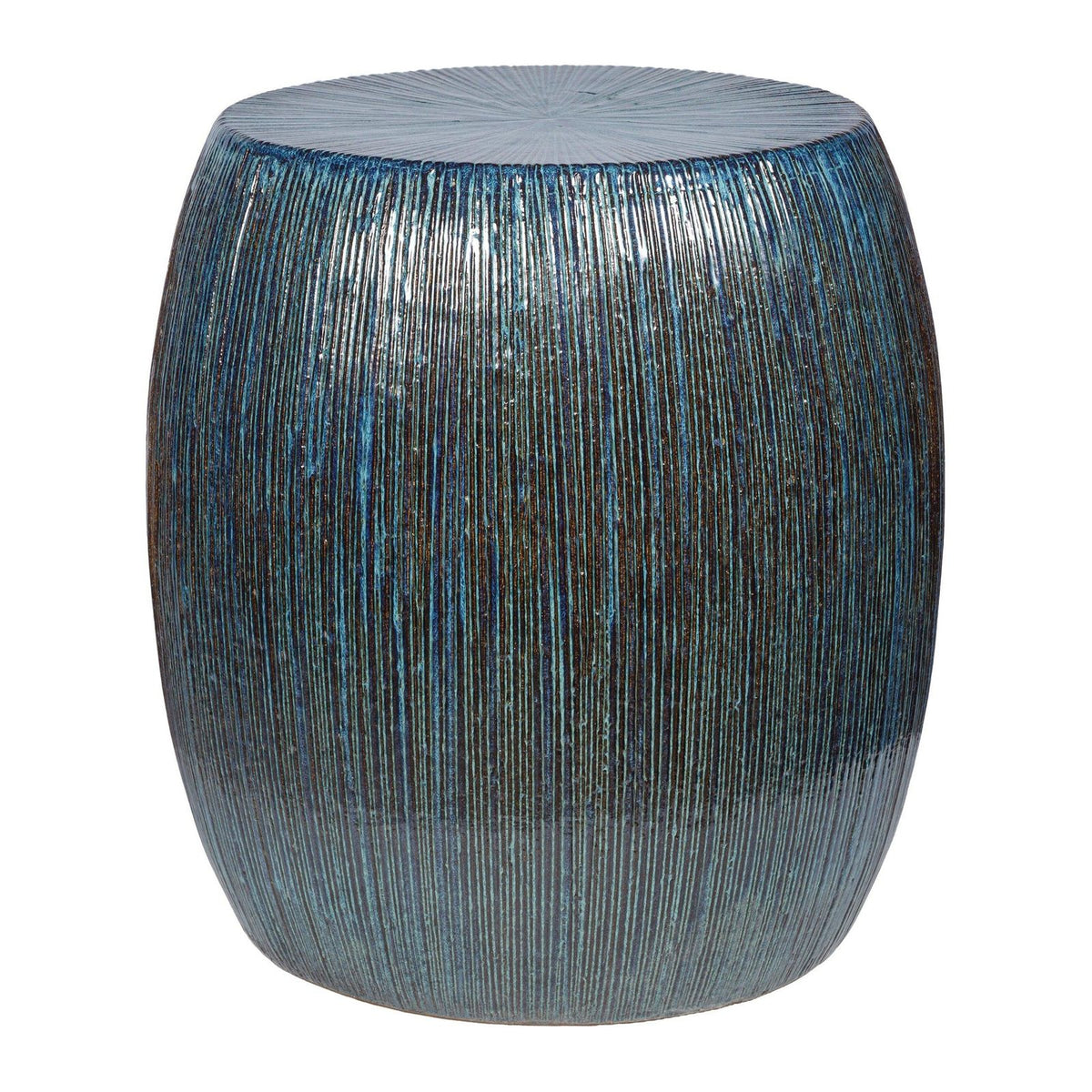 Seasonal Living Bud Stool/Accent Table - Blue Outdoor End Table