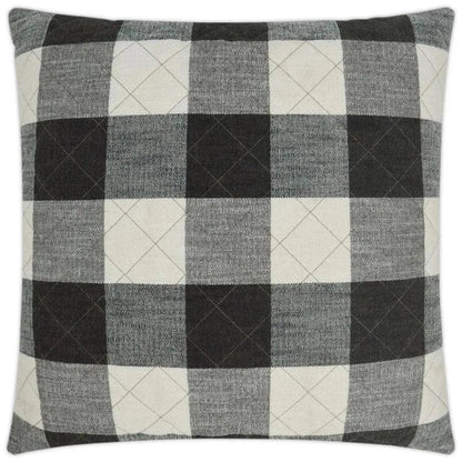 Buffalo Quilt Black Throw Pillow With Insert - LOOMLAN - D.V. Kap - Throw Pillows