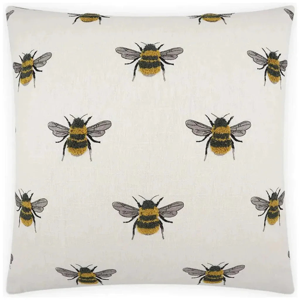 Busy Bee White Throw Pillow With Insert - LOOMLAN - D.V. Kap - Throw Pillows