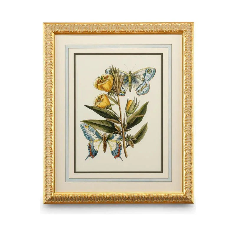 Butterfly Oasis Gold Leafed Framed Artwork-Framed Wall Art-Chelsea House-Oasis II-LOOMLAN