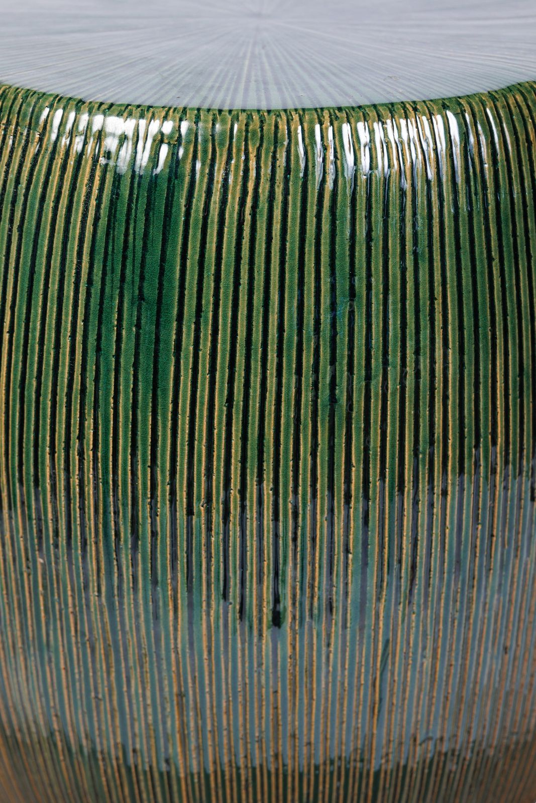 Seasonal Living Sunburst Ceramic Glazed Patio Stool