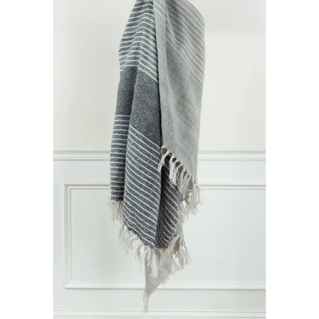 LOOMLAN Cabana Soft Outdoor Throw Blanket Fringe