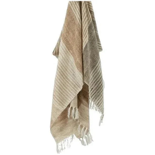 LOOMLAN Cabana Soft Outdoor Throw Blanket Fringe