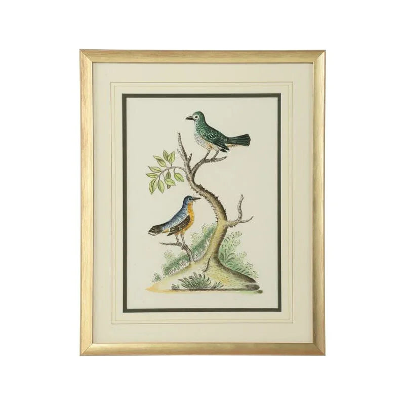 Cain Birds Gold Wood Framed Artwork-Framed Wall Art-Chelsea House-Birds F-LOOMLAN