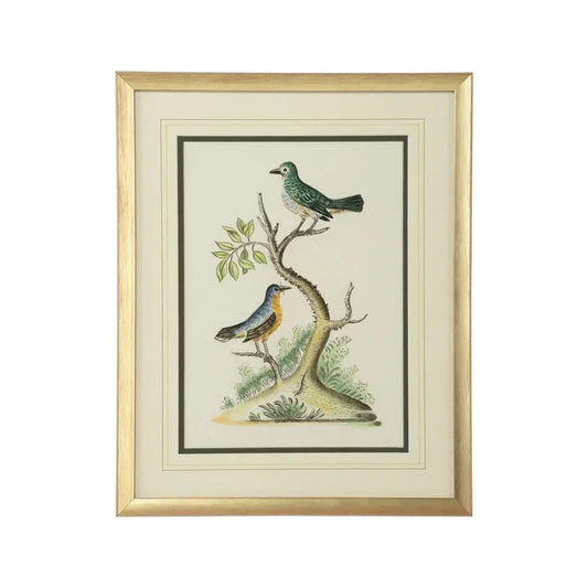Cain Birds Gold Wood Framed Artwork-Framed Wall Art-Chelsea House-Birds F-LOOMLAN