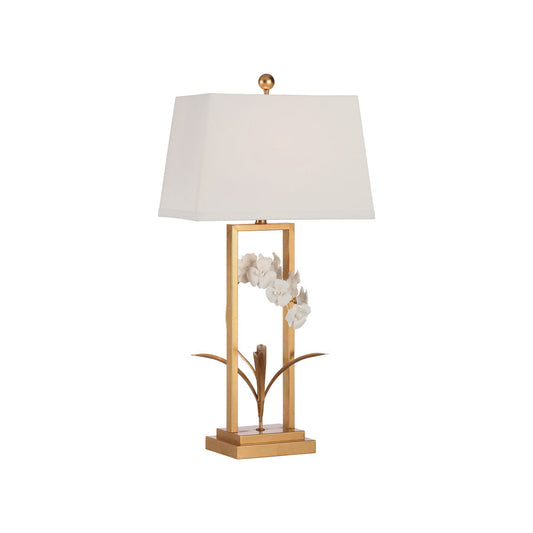 Cain Orchid Metal Golden Table Lamp