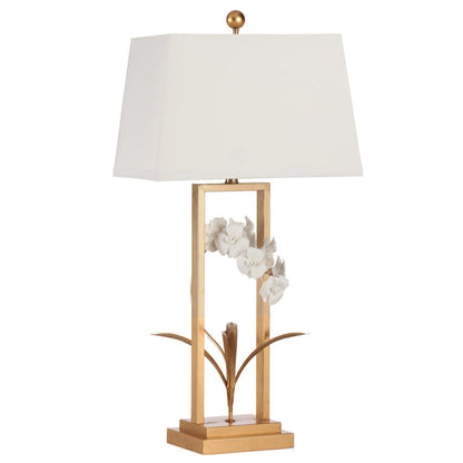 Cain Orchid Metal Golden Table Lamp
