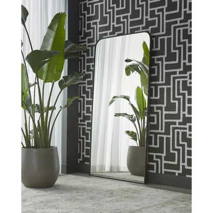 Calabasas Iron Framed Floor Mirror-Floor Mirrors-SUNPAN-LOOMLAN