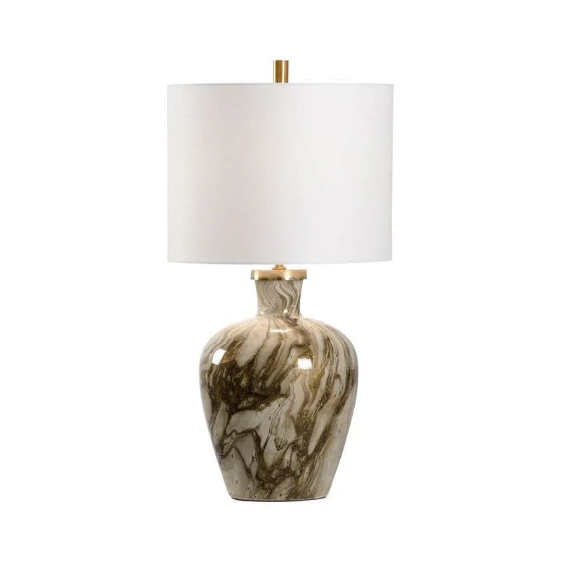 Wildwood Calacatta Glass Made Gold Table Lamp