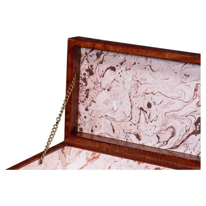 Candece Croco Embossed Leather Brown Box 2PC - LOOMLAN - Sarreid - Boxes & Bowls