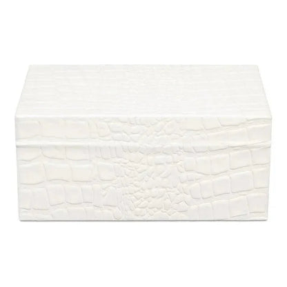 Candece Croco Embossed Leather Over Wood Box 2PC - LOOMLAN - Sarreid - Boxes & Bowls