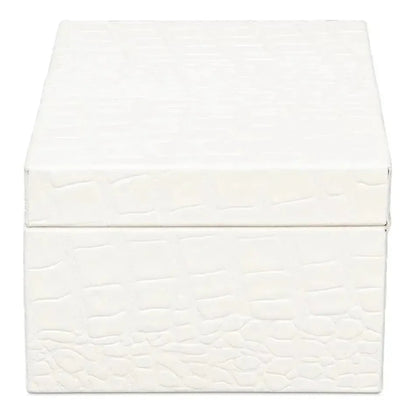 Candece Croco Embossed Leather Over Wood Box 2PC - LOOMLAN - Sarreid - Boxes & Bowls