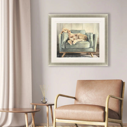 Canine Portrait Green Canvas Art