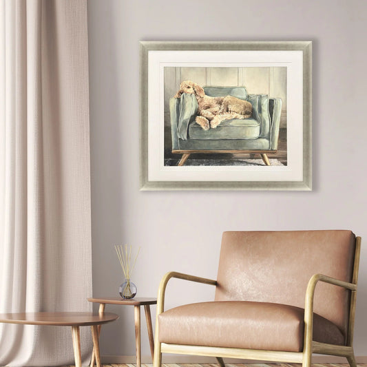 Canine Portrait Green Canvas Art