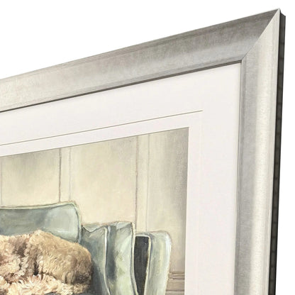 Canine Portrait Green Canvas Art