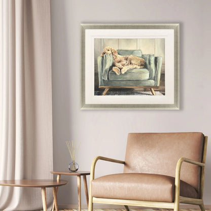 Canine Portrait Green Framed Wall Art -- view 2