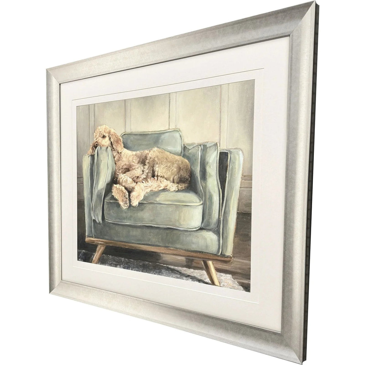 Canine Portrait Green Framed Wall Art -- view 3