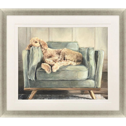 Canine Portrait Green Framed Wall Art