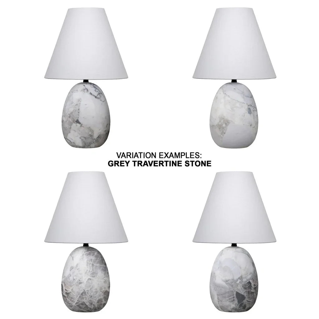 Capsule Travertine Table Lamp Home Lighting - LOOMLAN - Jamie Young - Table Lamps