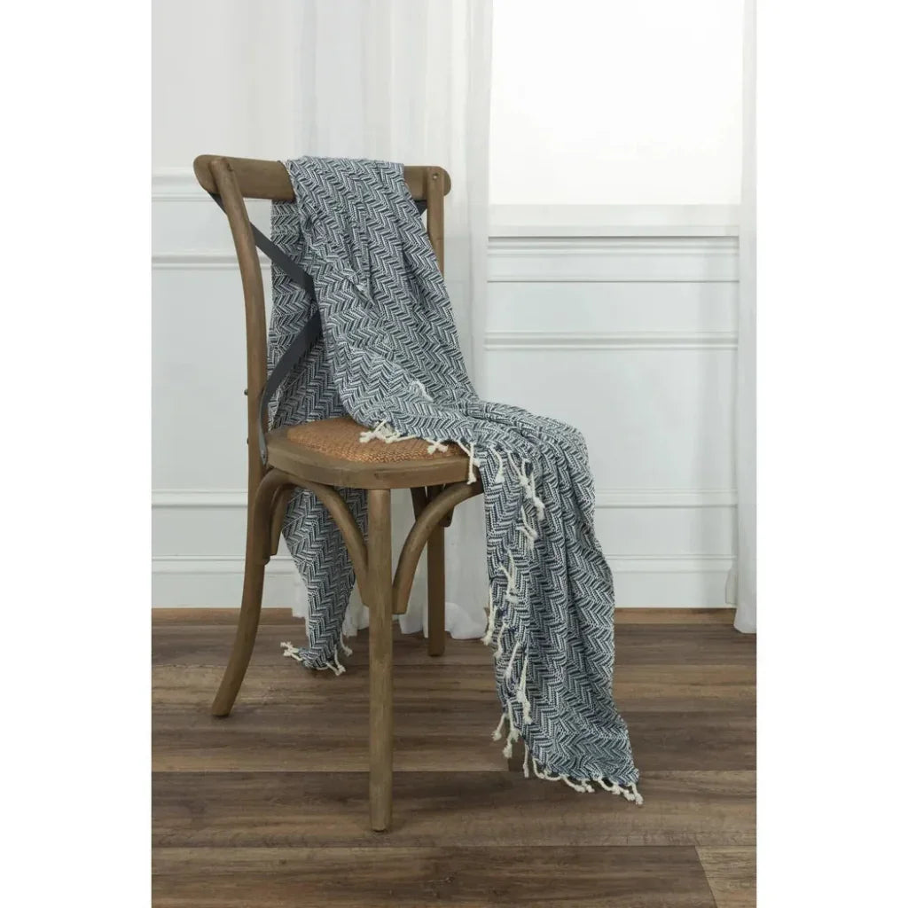 Carla Chevron Cotton Throw Blanket - LOOMLAN - LOOMLAN - Throw Blankets