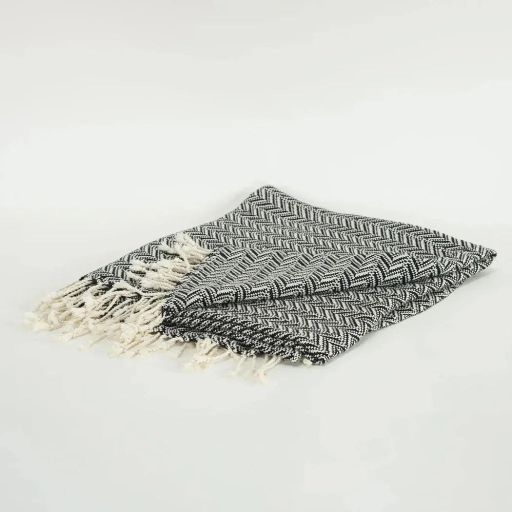 Carla Chevron Cotton Throw Blanket - LOOMLAN - LOOMLAN - Throw Blankets