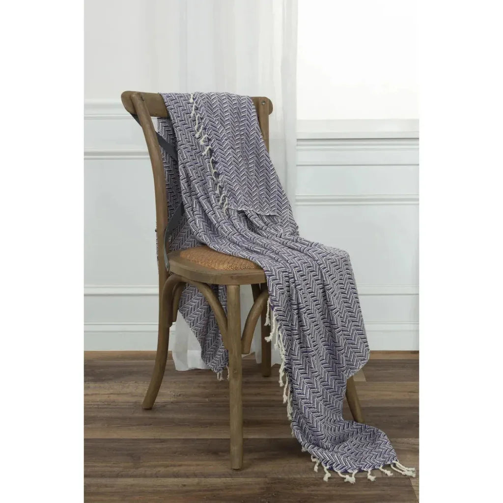 Carla Chevron Cotton Throw Blanket - LOOMLAN - LOOMLAN - Throw Blankets