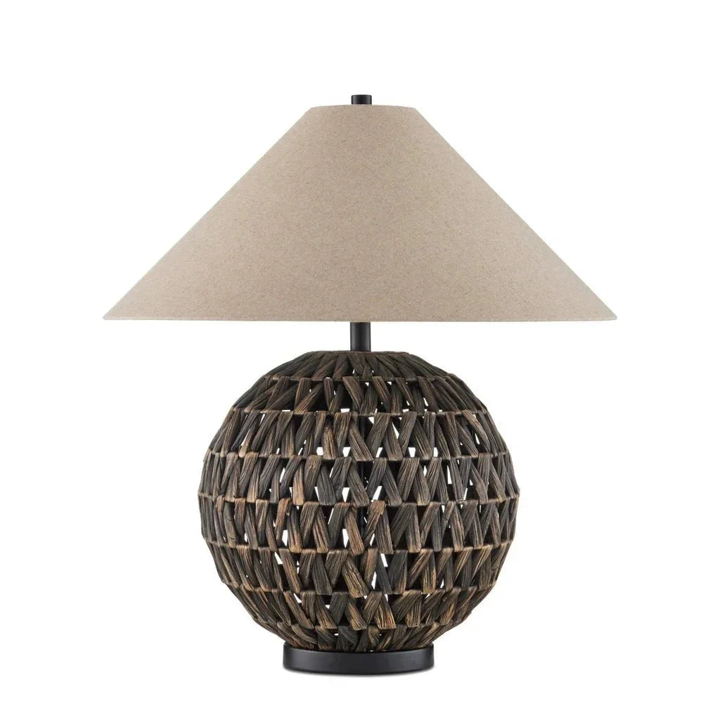 Casimer Black Water Hyacinth Table Lamp - LOOMLAN - Currey & Co - Table Lamps