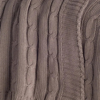 Cassy Cable Knitted Throw Blanket - LOOMLAN - LOOMLAN - Throw Blankets