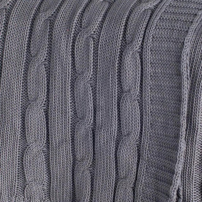 Cassy Cable Knitted Throw Blanket - LOOMLAN - LOOMLAN - Throw Blankets