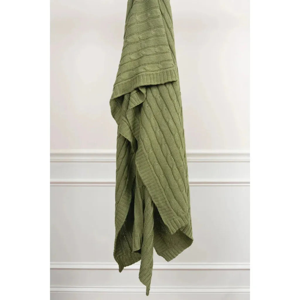Cassy Cable Knitted Throw Blanket - LOOMLAN - LOOMLAN - Throw Blankets