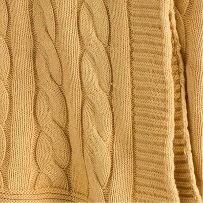 Cassy Cable Knitted Throw Blanket - LOOMLAN - LOOMLAN - Throw Blankets