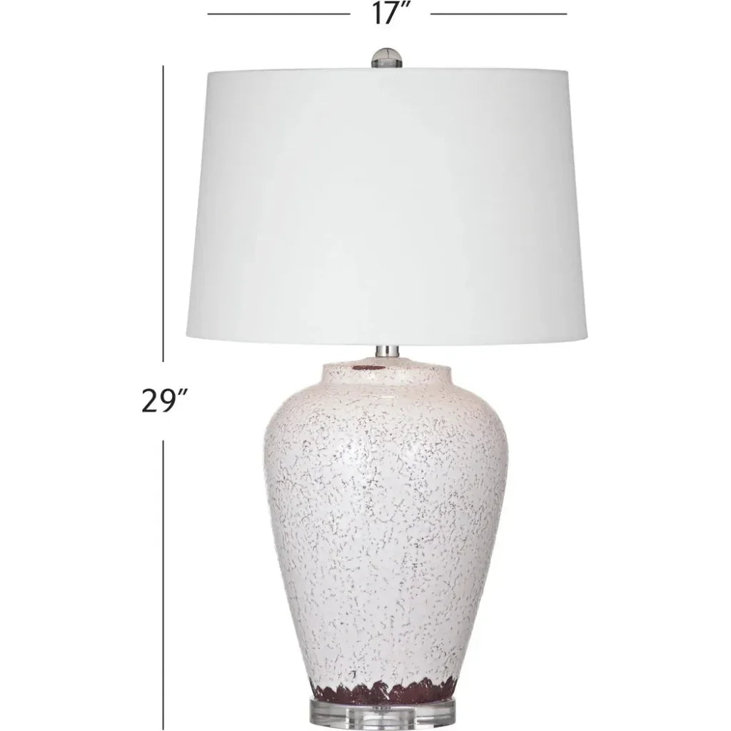 Celburne White Ceramic Table Lamp - LOOMLAN - Bassett Mirror - Table Lamps