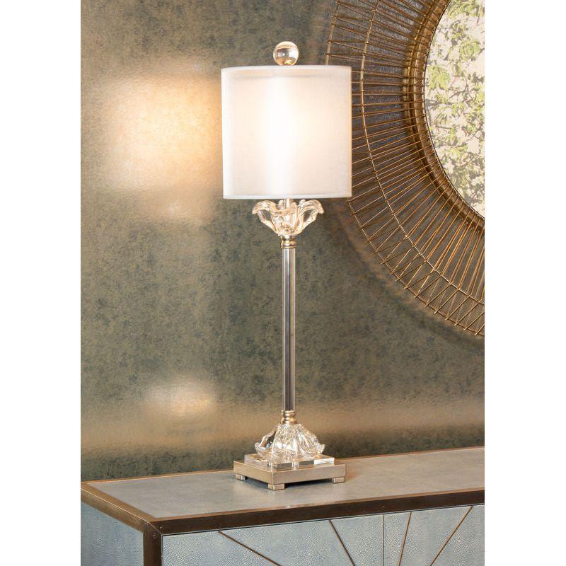 Celine Nickel Framed Clear Table Lamp - LOOMLAN - Wildwood - Table Lamps
