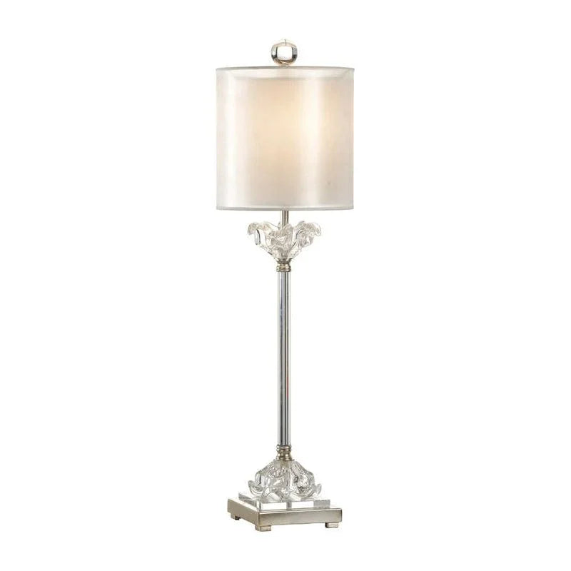 Celine Nickel Framed Clear Table Lamp - LOOMLAN - Wildwood - Table Lamps