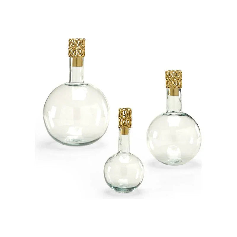 Celtic Ring Glass Bottle (Set of 3) - LOOMLAN - Wildwood - Vases & Jars