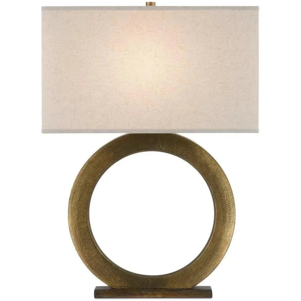 Cercle Aluminum Gold Table Lamp - LOOMLAN - Currey & Co - Table Lamps