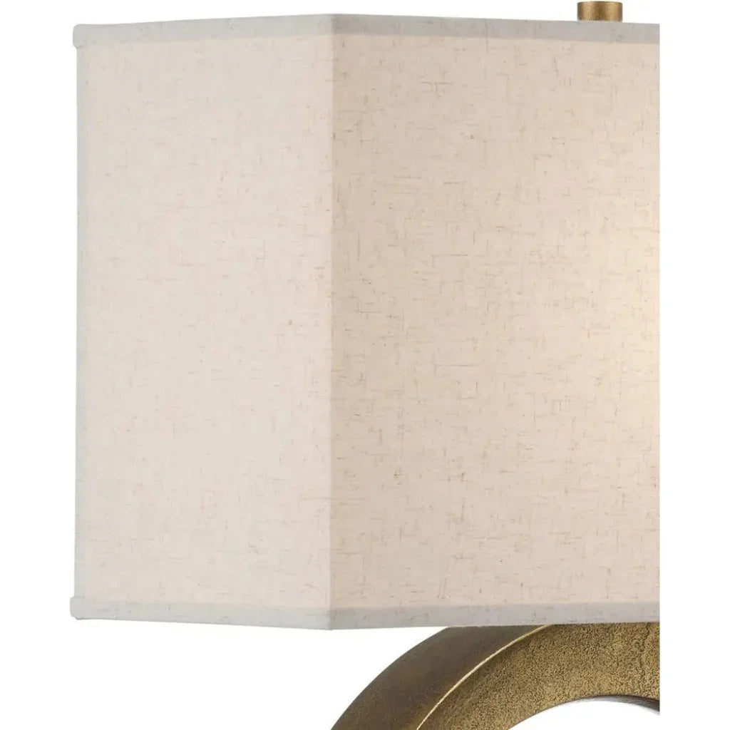 Cercle Aluminum Gold Table Lamp - LOOMLAN - Currey & Co - Table Lamps