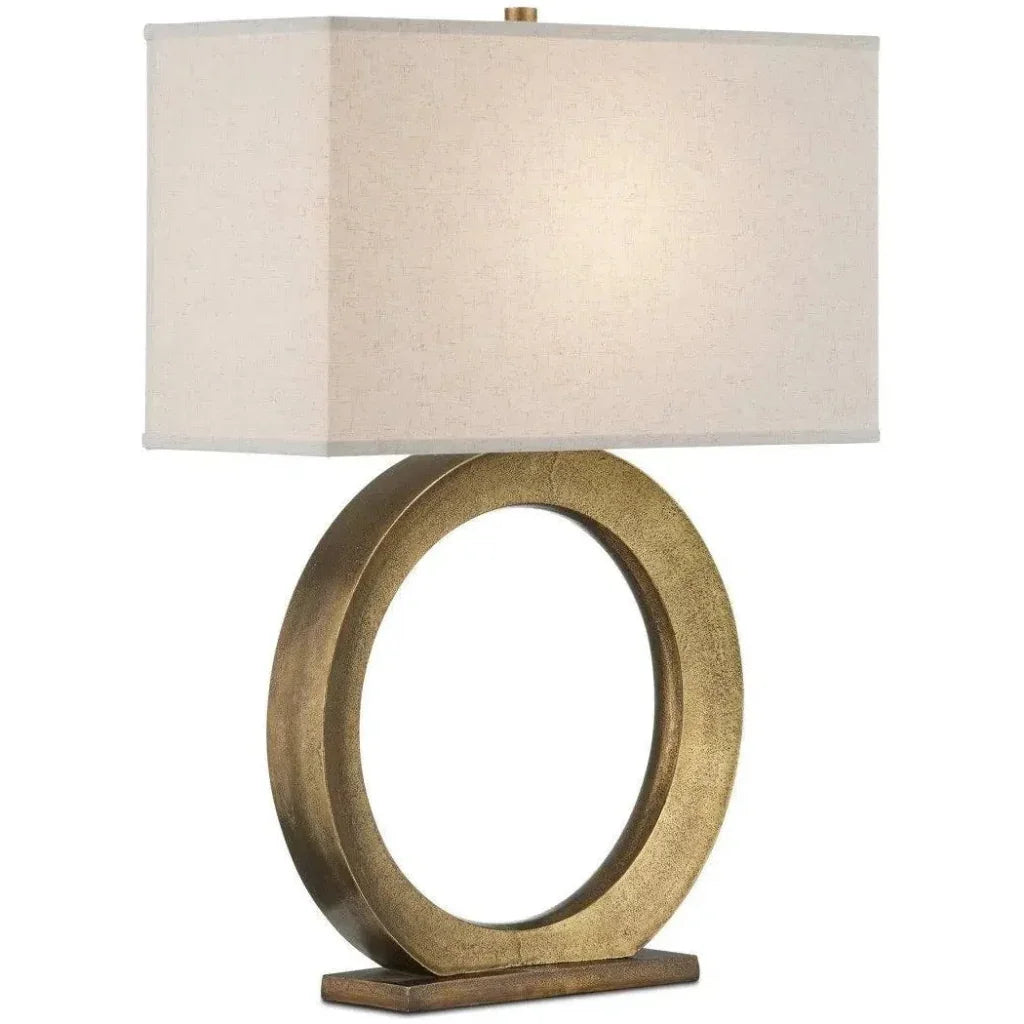 Cercle Aluminum Gold Table Lamp - LOOMLAN - Currey & Co - Table Lamps