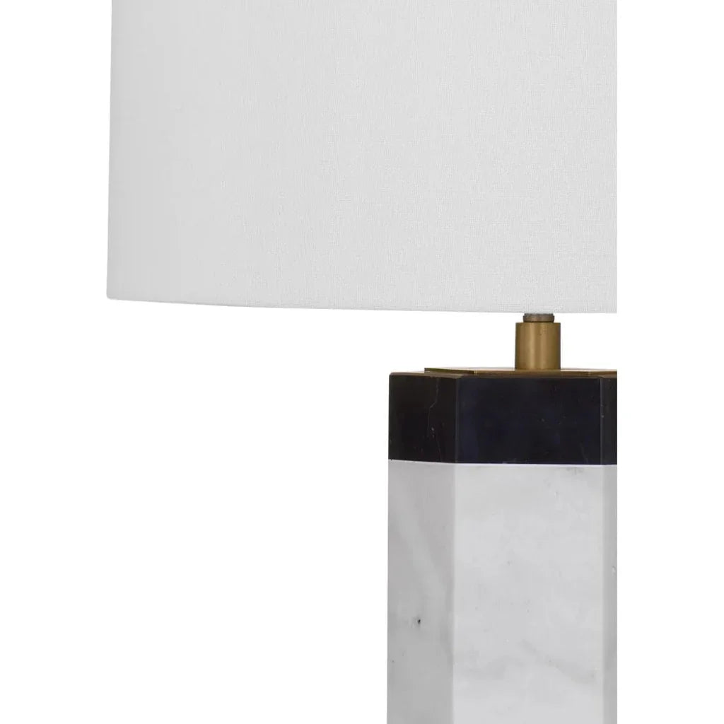 Charlie White Marble and Metal Table Lamp - LOOMLAN - Table Lamps