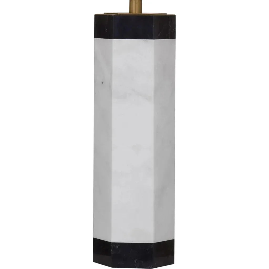 Charlie White Marble and Metal Table Lamp - LOOMLAN - Table Lamps