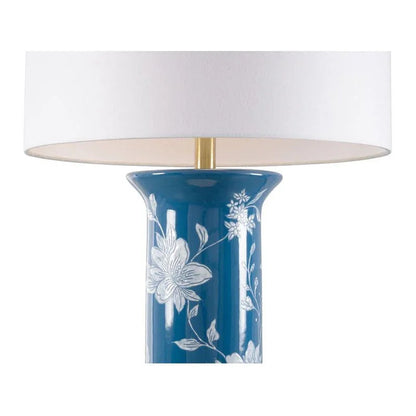 Chastity Hand Painted Blue Table Lamp - LOOMLAN - Wildwood - Table Lamps